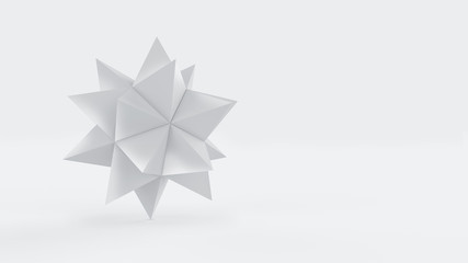 origami star no colored 3D illustration