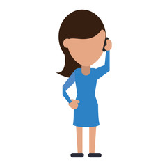 Woman with smartphone avatar cartoon