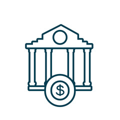 bank building with coin icon