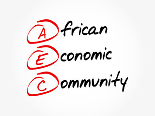 AEC - African Economic Community acronym, business concept background