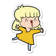 sticker of a cartoon woman