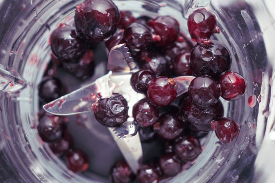 Frozen Berries In A Blender