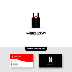 Bar And Night Club Logo, Free Business Card - Vector