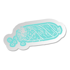 distressed old sticker of fresh corn on the cob