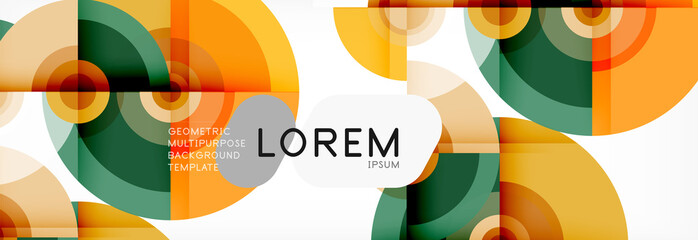 Flying circles geometric abstract background