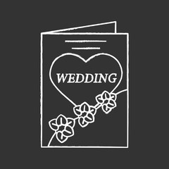 Wedding invitation card chalk icon