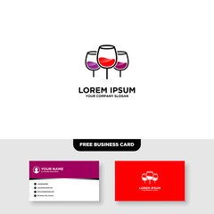 Bar And Night Club Logo, Free Business Card - Vector