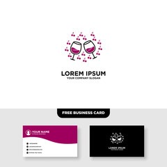 Bar And Night Club Logo, Free Business Card - Vector