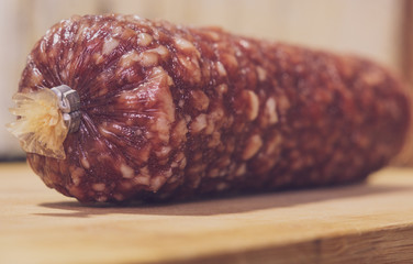salami sausage rustic style