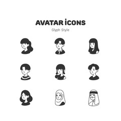 People avatar glyph icons design