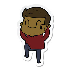 sticker of a cartoon friendly man