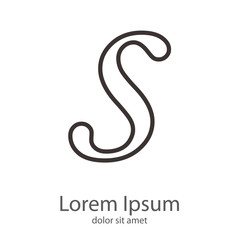 Logotipo letra s minúscula lineal color gris