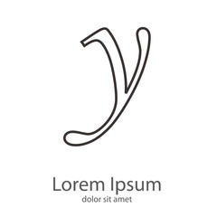 Logotipo letra y minúscula lineal color gris