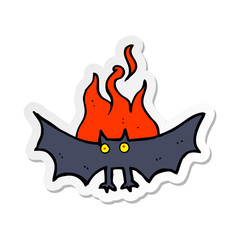 sticker of a cartoon spooky vampire bat
