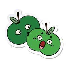 sticker of a cute cartoon apples