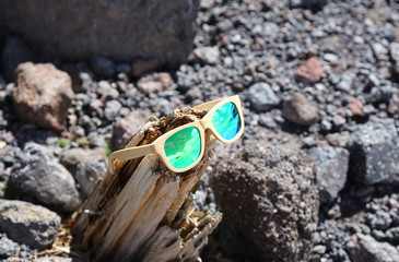 Sun glasses on the wood
