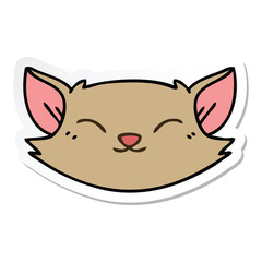 sticker of a quirky hand drawn cartoon cat