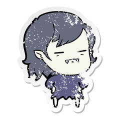 distressed sticker of a cartoon undead vampire girl