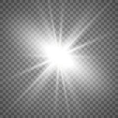 Glow light effect. Star burst with sparkles.Sun. Vector illustration
