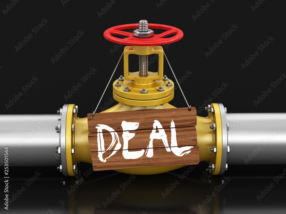 Poster pipeline with deal. image with clipping path
