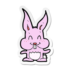 sticker of a cartoon rabbit