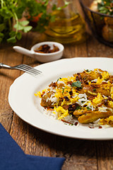 Biryani with chicken. Traditional Indian dish of rice and chicken marinated in spices and yoghurt.