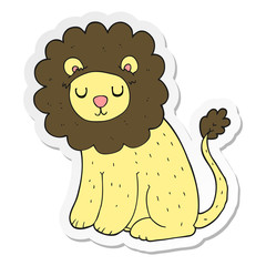 sticker of a cartoon cute lion