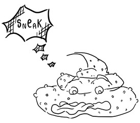 Fototapeta premium sketch doodle drawing poo on a white background