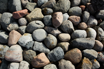 Round cubic stone road close up