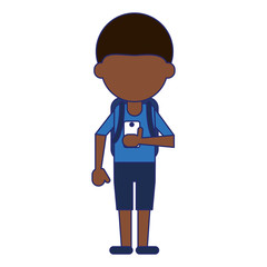 man using smartphone avatar cartoon