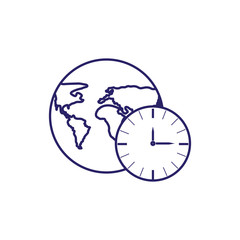 world planet earth with time clock