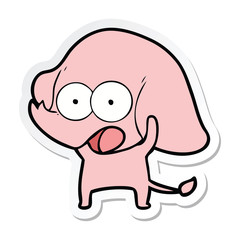 sticker of a cute cartoon elephant