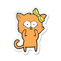 sticker of a cartoon cat