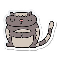 sticker of a cute cartoon cat