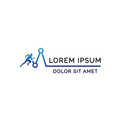 human run analysis logo template design