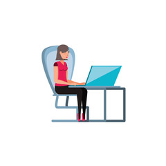 business woman in the office avatar character