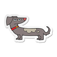 sticker of a cartoon annoyed dog