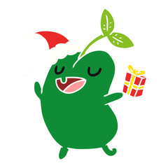 christmas cartoon of kawaii seed