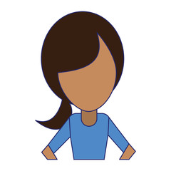Woman faceless avatar cartoon