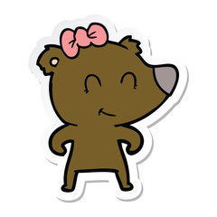 sticker of a female bear cartoon