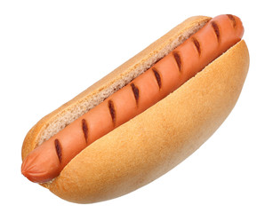 Hot dog grill isolated on white background. fast food.