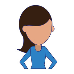 Woman faceless avatar cartoon