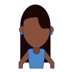 Woman faceless avatar cartoon
