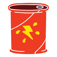 quirky hand drawn cartoon cola can