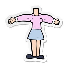 sticker of a cartoon female body