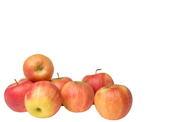  fruit red apples on a white background