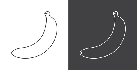 Banana sign icon on white and gray background