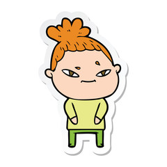 Obraz premium sticker of a cartoon woman