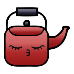 gradient shaded cartoon kettle