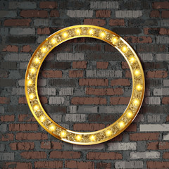 Vector Marquee light circle board sign